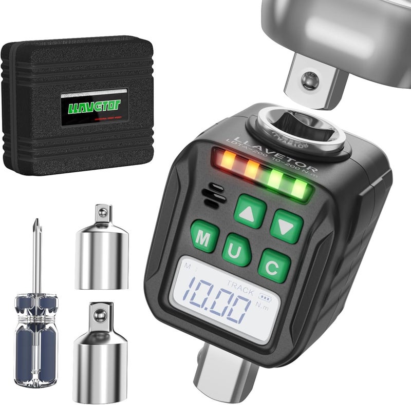 VETOR Digital Torque Wrench Adapter Set 1/2" Drive,Electric Wrenches,Snap on Digital Inch Pound Torque Wrench,1/4",3/8" Torque Adapter for Car,Motorcycle & Automotive (7.4-147.5 Ft-lb/10-200 Nm) - Image 1